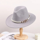 Vintage dāmas kungi rudens ziemas Fedora cepure Džeza cepure ar platām malām vilnas filcs Trilby