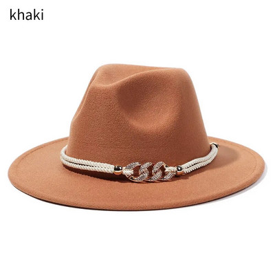 Vintage dāmas kungi rudens ziemas Fedora cepure Džeza cepure ar platām malām vilnas filcs Trilby