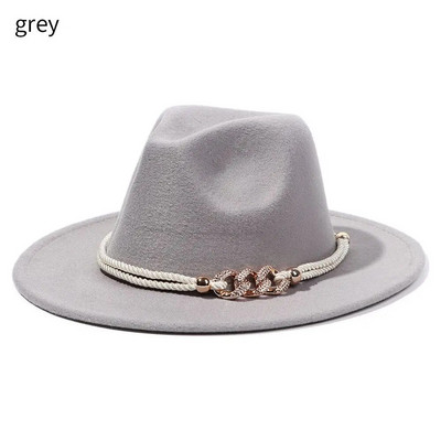 Vintage dāmas kungi rudens ziemas Fedora cepure Džeza cepure ar platām malām vilnas filcs Trilby