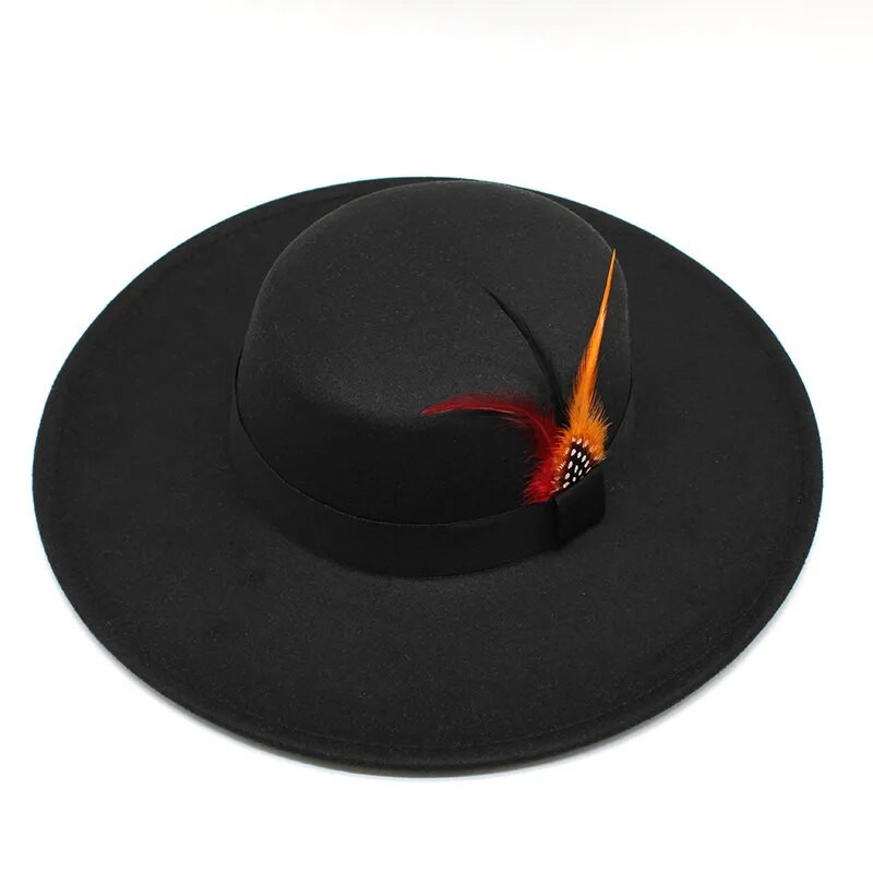 Ziemas vilnas krosa Fedoras ar spalvu Gorras Vīriešu Sieviešu Plakana Cepurīte Brim Filca Svētku Cepures Vīriešiem Kovboju cepures