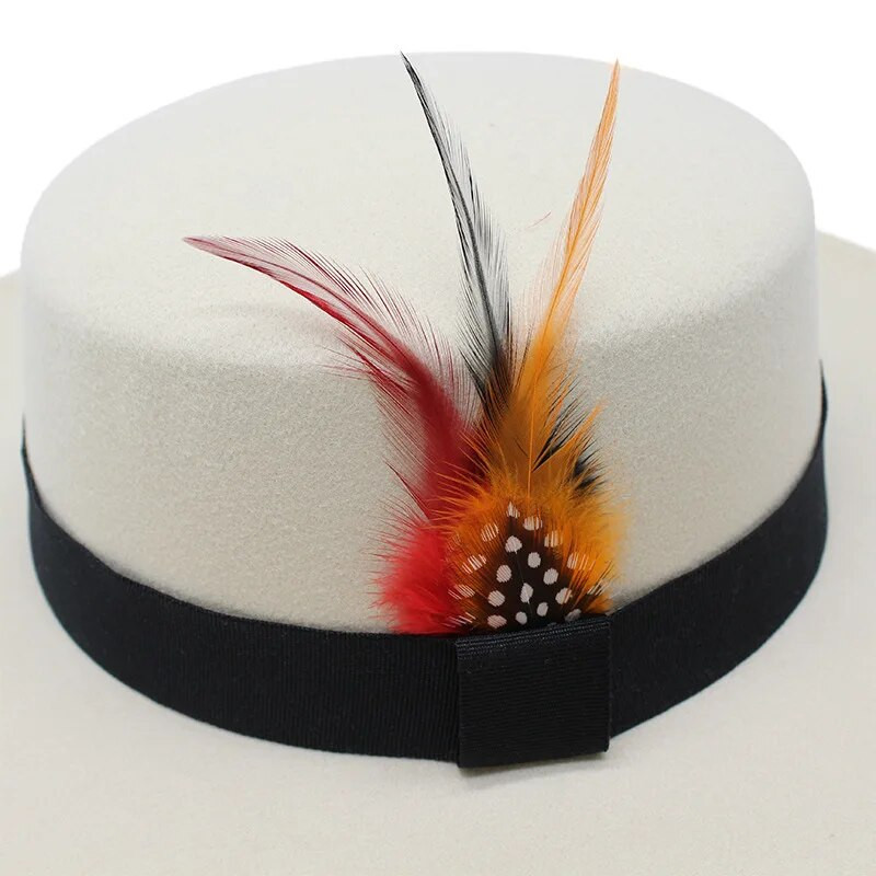 Ziemas vilnas krosa Fedoras ar spalvu Gorras Vīriešu Sieviešu Plakana Cepurīte Brim Filca Svētku Cepures Vīriešiem Kovboju cepures