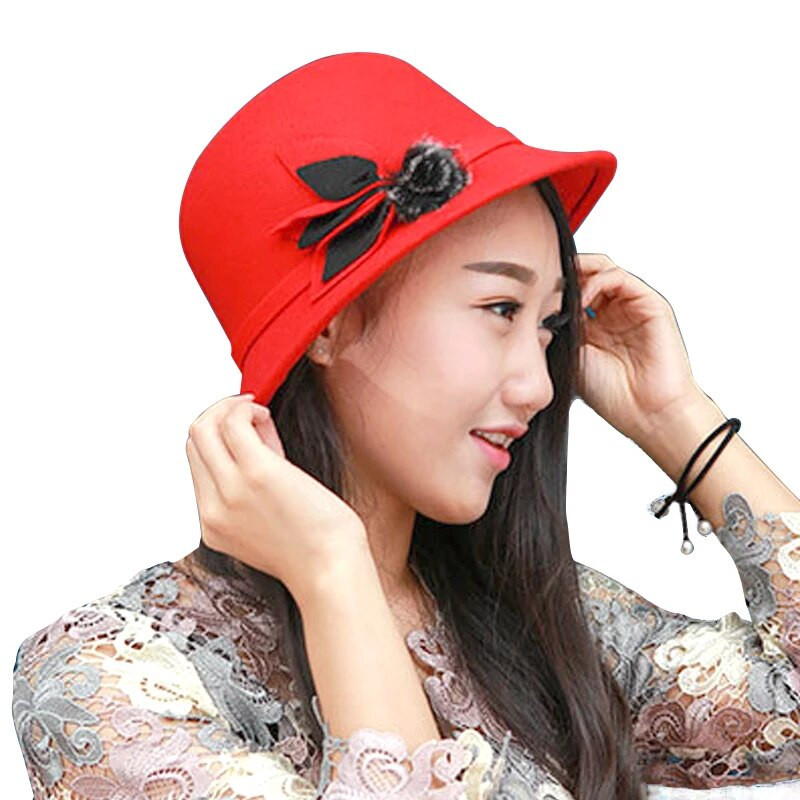 Uus mood naiste sügise imitatsioon villane Fedora müts Villane kaevumüts Vintage Fedora mütsid naistele Talvised kuninglikud printsessi mütsid
