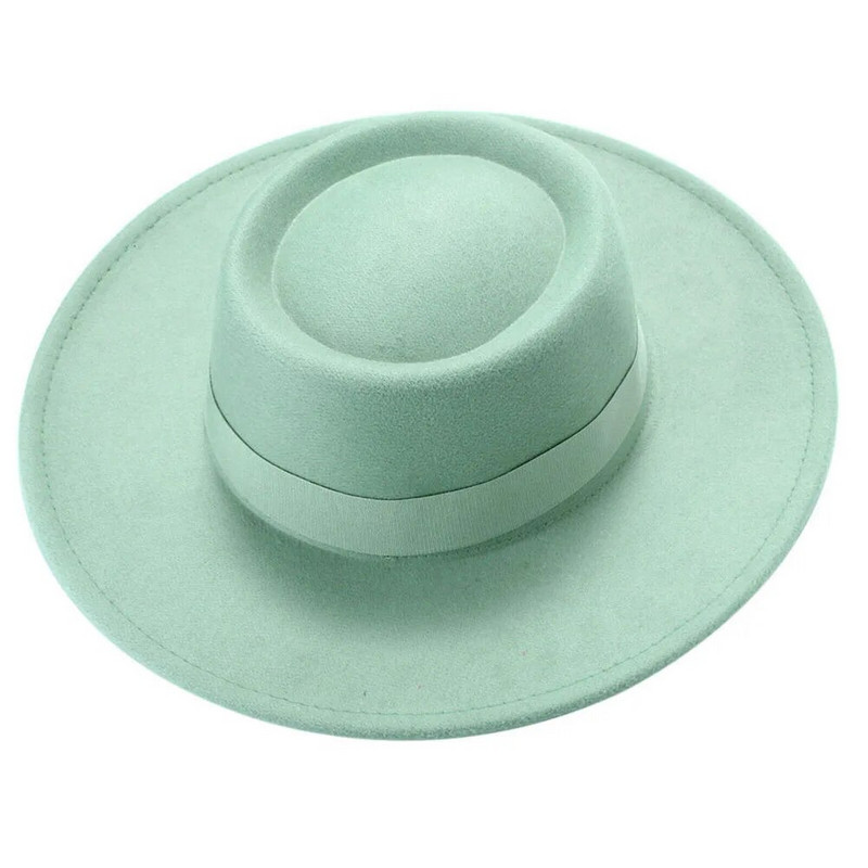 2023-as, új divatos férfi Fedoras sapka Női jazz kalap csokornyakkendővel Elegáns tavaszi fekete gyapjúkeverék sapka kültéri, alkalmi filcsapka