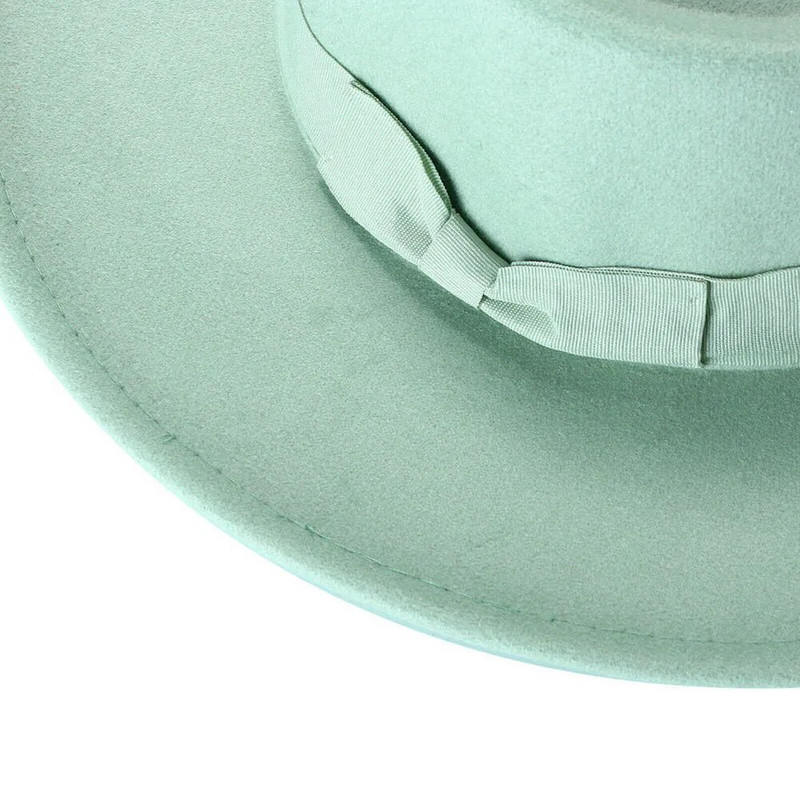 2023-as, új divatos férfi Fedoras sapka Női jazz kalap csokornyakkendővel Elegáns tavaszi fekete gyapjúkeverék sapka kültéri, alkalmi filcsapka