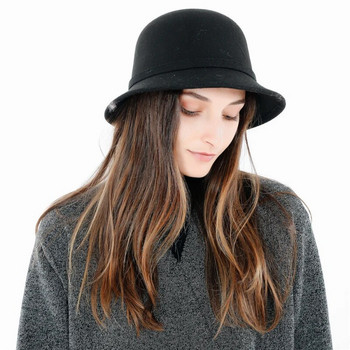 Μάρκα Winter Autumn Woolen Women Γυναικείες Fedoras Jazz Top Hat Ευρωπαϊκά Αμερικανικά Στρογγυλά Καπέλα Bowler Καπέλα fascinator καπέλα καπέλο εκκλησίας