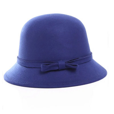 Zīmols Ziemas Rudens Vilnas Sieviešu Sieviešu Fedoras Džeza cepures Eiropas amerikāņu apaļas cepures Bowler cepures fascinējošās cepures baznīcas cepures