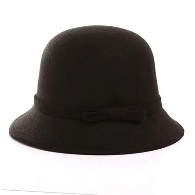 Zīmols Ziemas Rudens Vilnas Sieviešu Sieviešu Fedoras Džeza cepures Eiropas amerikāņu apaļas cepures Bowler cepures fascinējošās cepures baznīcas cepures