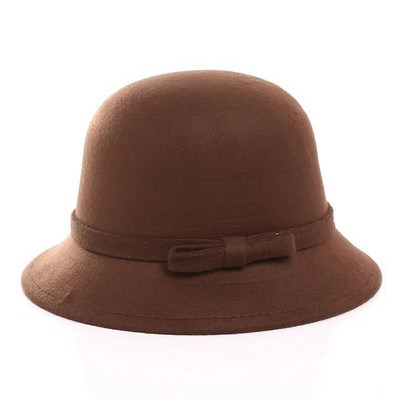 Zīmols Ziemas Rudens Vilnas Sieviešu Sieviešu Fedoras Džeza cepures Eiropas amerikāņu apaļas cepures Bowler cepures fascinējošās cepures baznīcas cepures