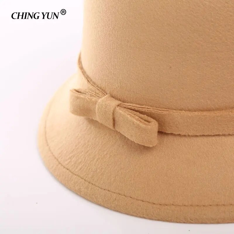 Zīmols Ziemas Rudens Vilnas Sieviešu Sieviešu Fedoras Džeza cepures Eiropas amerikāņu apaļas cepures Bowler cepures fascinējošās cepures baznīcas cepures