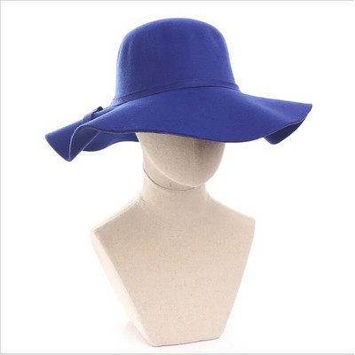 Zīmols Ziemas Rudens Vilnas Sieviešu Sieviešu Fedoras Top Cepures European American Round Caps Bowler Cepures fascinējošās cepures baznīcas cepure1074