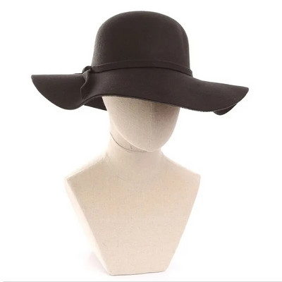 Zīmols Ziemas Rudens Vilnas Sieviešu Sieviešu Fedoras Top Cepures European American Round Caps Bowler Cepures fascinējošās cepures baznīcas cepure1074