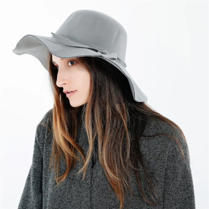 Zīmols Ziemas Rudens Vilnas Sieviešu Sieviešu Fedoras Top Cepures European American Round Caps Bowler Cepures fascinējošās cepures baznīcas cepure1074