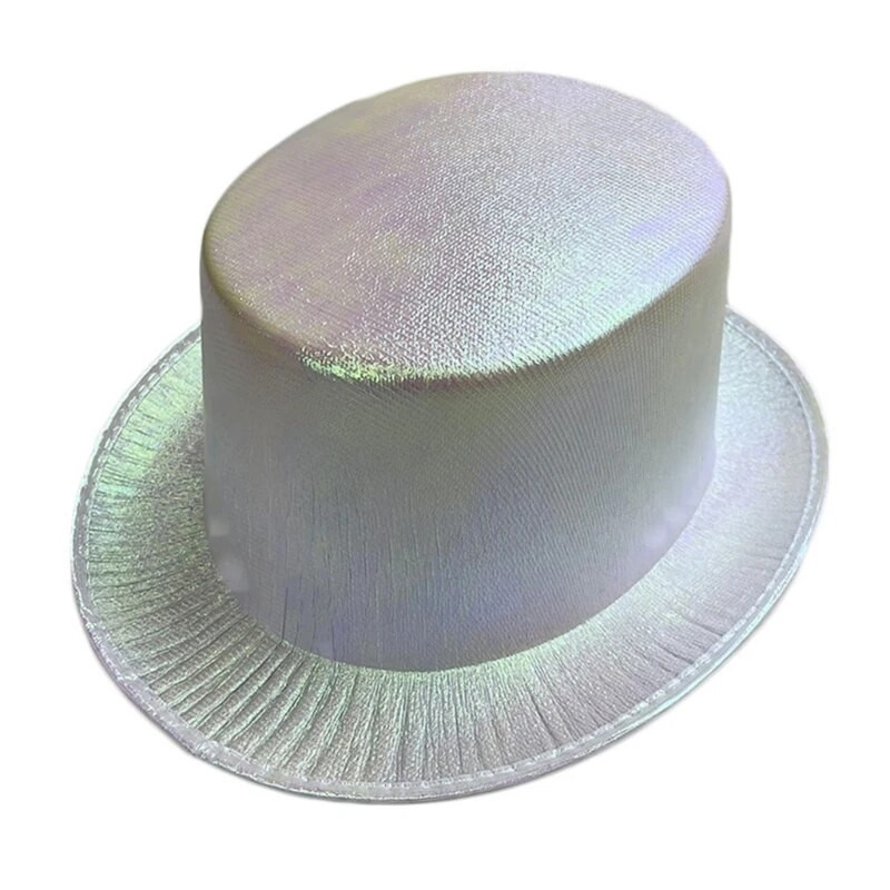 Plokščia kepurė suaugusiems kostiuminė kepurė Cosplay vakarėlio kepuraitė Unisex scenos rekvizitai Panamos kepurė