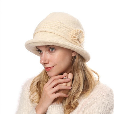 Jauna pavasara modes vintage sieviešu sieviešu vilnas Fedora cepure ar ziedu spaini Doma zvana filca cepures sieviešu cepures cepures