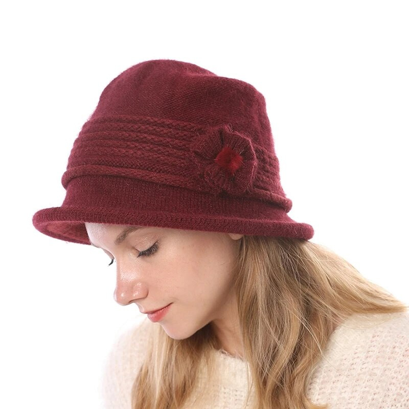 Jauna pavasara modes vintage sieviešu sieviešu vilnas Fedora cepure ar ziedu spaini Doma zvana filca cepures sieviešu cepures cepures