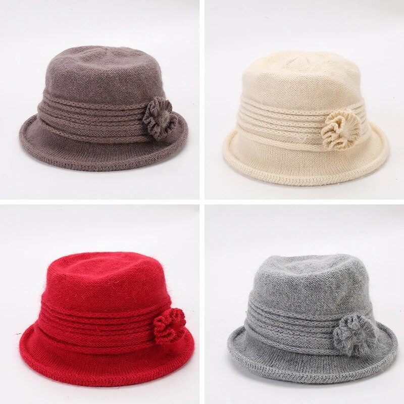 Jauna pavasara modes vintage sieviešu sieviešu vilnas Fedora cepure ar ziedu spaini Doma zvana filca cepures sieviešu cepures cepures