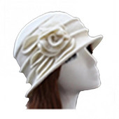 Pălărie Vintage Femei Șapcă Lână Biserica Cloșă Flapper Lady Găleată Floare Iarnă