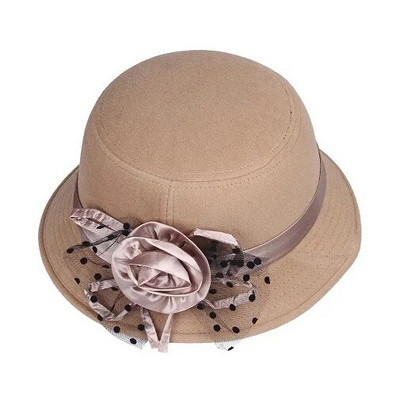 LNPBD vienkrāsains sieviešu pludmales retro vintage vilnas filca bļodiņš ar ziediem Fedora cepure rudens ziemas kausa vāciņi sievietēm