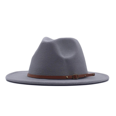 Винтидж шапки Fedora за жени и мъже Sunbonnet с колан с катарама Wide Brim Hat Gorras Unisex Classic Floppy Wool Caps шляпа