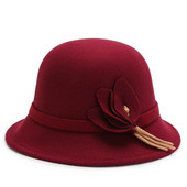 2022. gada rudens ziemas vilnas cepures Vintage džeza cepures Sieviešu kupolveida cepure retro eleganta Fedoras cepure gadījuma izlietnes cepures Bowler cepures versija