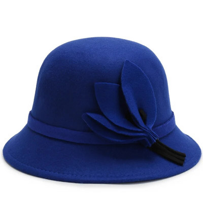 2022. gada rudens ziemas vilnas cepures Vintage džeza cepures Sieviešu kupolveida cepure retro eleganta Fedoras cepure gadījuma izlietnes cepures Bowler cepures versija