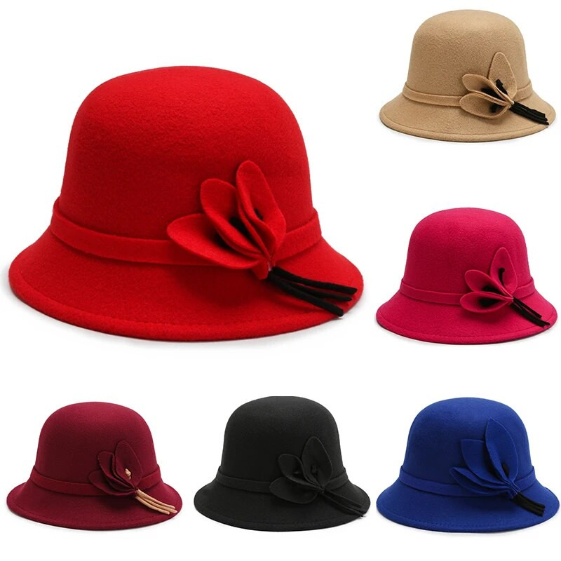 2022. gada rudens ziemas vilnas cepures Vintage džeza cepures Sieviešu kupolveida cepure retro eleganta Fedoras cepure gadījuma izlietnes cepures Bowler cepures versija