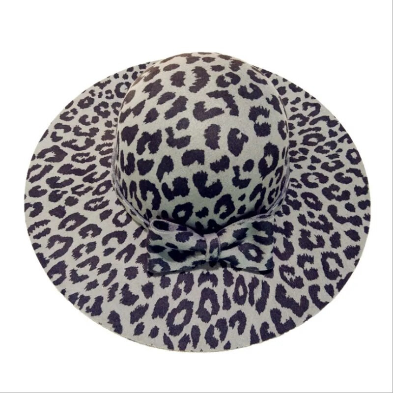 WZCX Leopard laia äärega naiste viltkübar sügistalvine mood vibu kuppel Korea versioon isikupära džässimüts täiskasvanutele