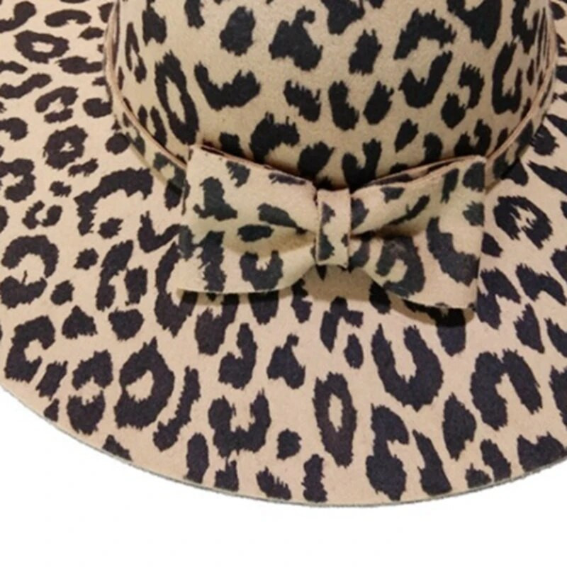 WZCX Leopard laia äärega naiste viltkübar sügistalvine mood vibu kuppel Korea versioon isikupära džässimüts täiskasvanutele