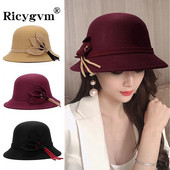 Lintpael Fedora müts naistele ühevärviline sügistalvine imitatsioon villane džässimüts Elegantne naiste kirik pulm kaussi kapoti