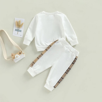 Φθινοπωρινά ρούχα για μωρά 0-24 εκατ. Φθινοπωρινά ρούχα για νεογέννητα νήπια με μακρυμάνικο καρό αρκουδάκι μπλούζες Φούτερ Παντελόνι Φόρμες