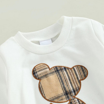 Φθινοπωρινά ρούχα για μωρά 0-24 εκατ. Φθινοπωρινά ρούχα για νεογέννητα νήπια με μακρυμάνικο καρό αρκουδάκι μπλούζες Φούτερ Παντελόνι Φόρμες