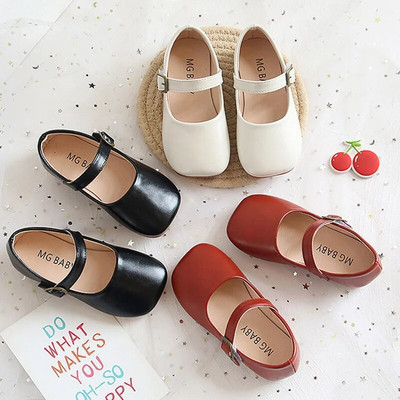 Kids Shoes Girls Mary Janes Shoes For Baby Child Leather Shoes Boys Black Flats White Brown Casual Shoes Non-slip Toddlers fairy