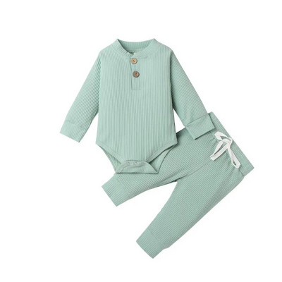 16 culori Seturi de tricot solid pentru bebeluși Nou-născut Bebeluși Fete Băieți Toamnă Iarnă Salopetă cu mânecă lungă + Pantaloni elastici Tinuta pentru copil mic 0-24M