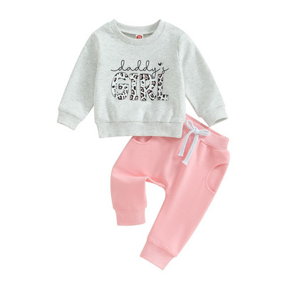 Ocazional Nou Bebeluși Băieți Ținute cu mânecă lungă Haine Moda scrisori Imprimare Hanorac Topuri Pantaloni elastici Costum pentru îmbrăcăminte de toamnă pentru bebeluși