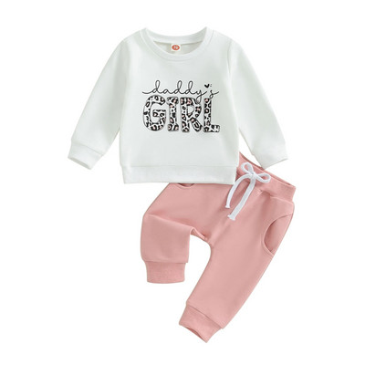 Ocazional Nou Bebeluși Băieți Ținute cu mânecă lungă Haine Moda scrisori Imprimare Hanorac Topuri Pantaloni elastici Costum pentru îmbrăcăminte de toamnă pentru bebeluși