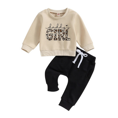Ocazional Nou Bebeluși Băieți Ținute cu mânecă lungă Haine Moda scrisori Imprimare Hanorac Topuri Pantaloni elastici Costum pentru îmbrăcăminte de toamnă pentru bebeluși