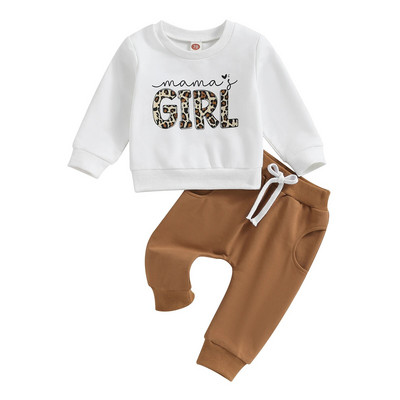 Ocazional Nou Bebeluși Băieți Ținute cu mânecă lungă Haine Moda scrisori Imprimare Hanorac Topuri Pantaloni elastici Costum pentru îmbrăcăminte de toamnă pentru bebeluși