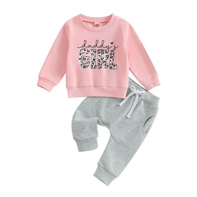 Ocazional Nou Bebeluși Băieți Ținute cu mânecă lungă Haine Moda scrisori Imprimare Hanorac Topuri Pantaloni elastici Costum pentru îmbrăcăminte de toamnă pentru bebeluși