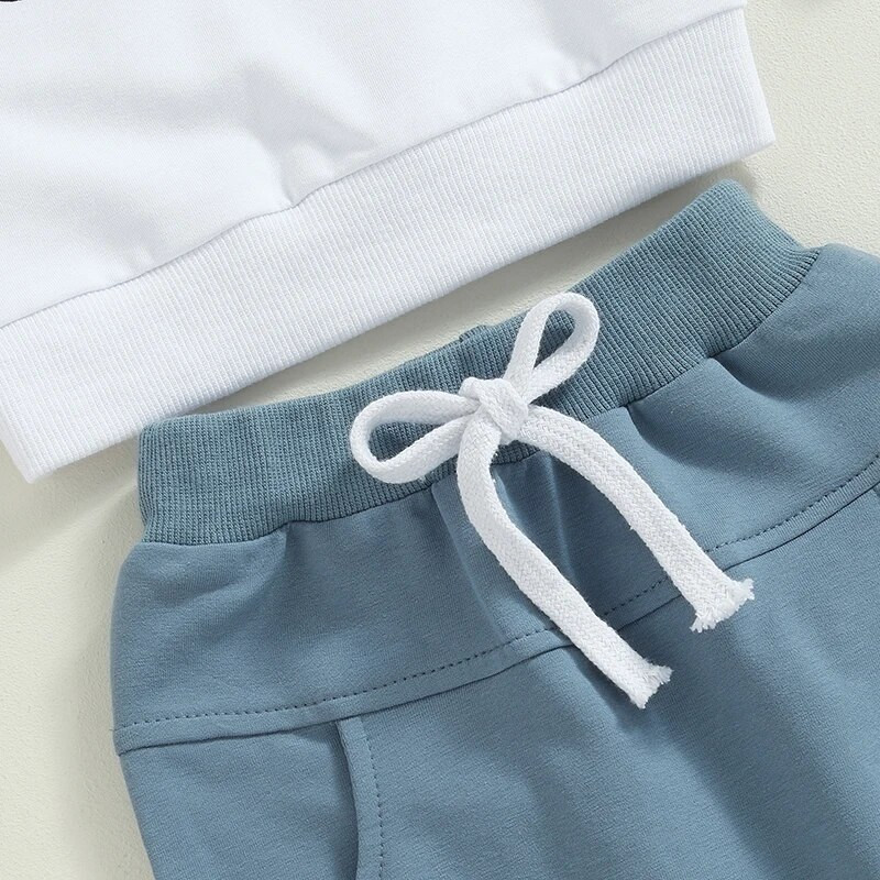 Ikdienas jauni zēnu tērpi ar garām piedurknēm Apģērbi Modes ar burtiem apdrukāti džemperi, topi Elastīgie bikses, tērpi mazuļa rudens apģērbam