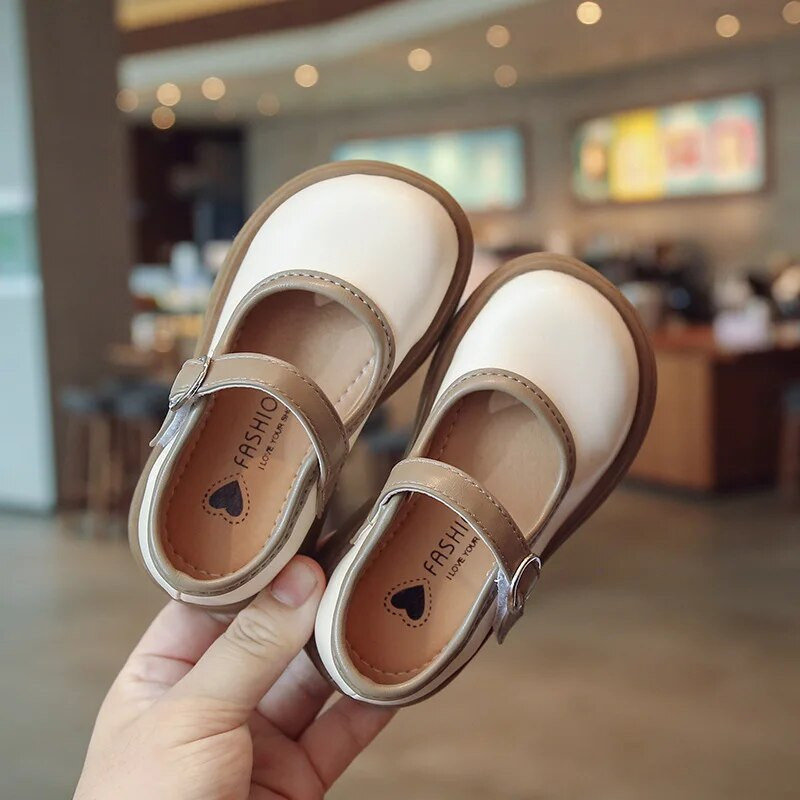 Meiteņu ādas apavi Princešu kurpes rudens melnas mīkstas zoles vienkurpes Bērnu mazas ādas kurpes Skolēnu performances kurpes