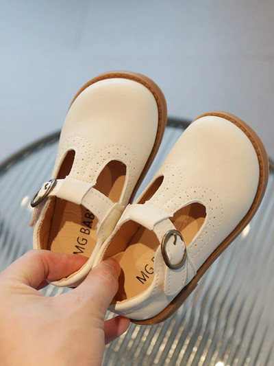 Bērnu T siksniņa Ādas apavi meitenēm Princešu apavi zēniem Elpojošie plakaniņi Mērija Džeina Melnbrūns Bērns Mazuļi Pavasaris Rudens