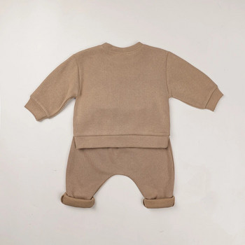 Европа Бебешки памучни комплекти дрехи за деца, момчета, момичета, пролетни дрехи, широки анцузи, пуловери, горнища + панталони, 2 бр.