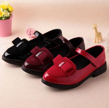 Παιδικά δερμάτινα παπούτσια πριγκίπισσας PU 3 χρώματα casual μωρό μαύρο κόκκινο κοριτσίστικα αθλητικά παπούτσια μάρκας μόδας δωρεάν αποστολή παπούτσια χορού