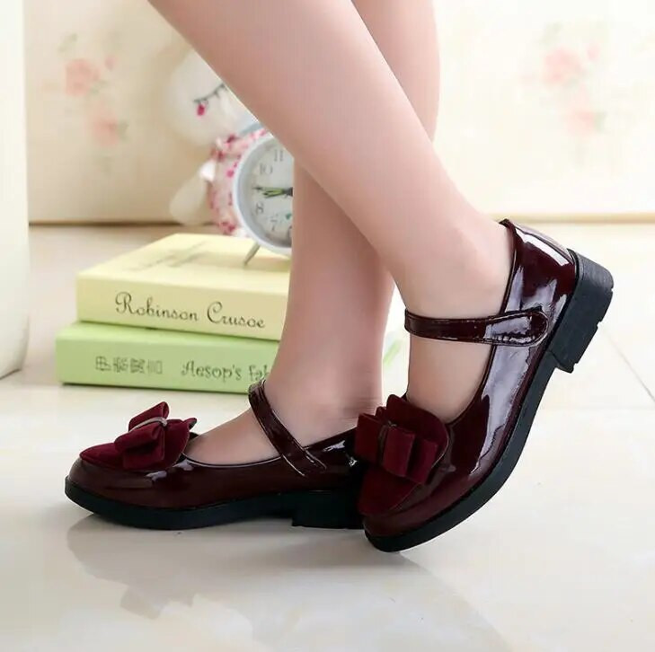 Bērnu princeses ādas apavi PU 3 krāsas ikdienas mazulis melns sarkans meiteņu modes zīmols sporta apavi deju kurpes bezmaksas piegāde