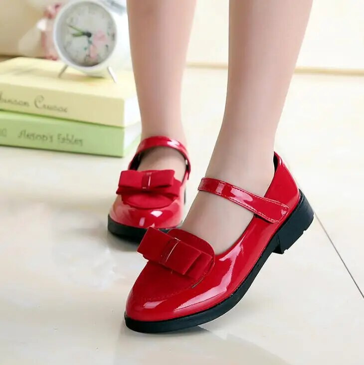 Bērnu princeses ādas apavi PU 3 krāsas ikdienas mazulis melns sarkans meiteņu modes zīmols sporta apavi deju kurpes bezmaksas piegāde