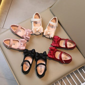 Pantofi de prințesă pentru fete Papioni dulce, eleganti, cu cârlig, petrecere, copii, pantofi plat, toamnă, flexibili, 21-30, pantofi pentru copii mici