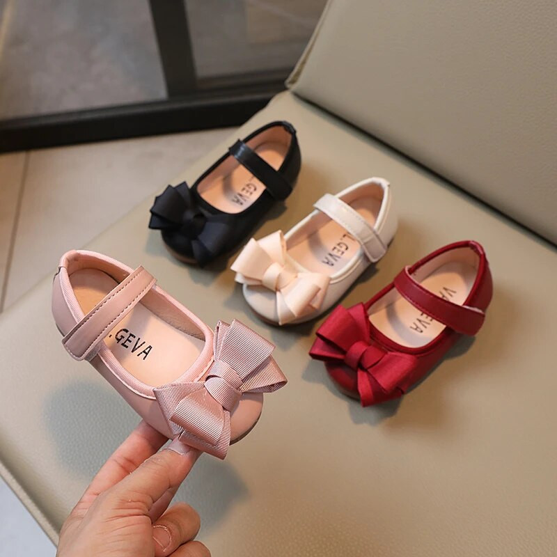 Meiteņu princeses kurpes Bowtie Sweet Elegant ar āķa cilpu ballīte bērniem plakana apavi Rudens Elastīgi 21-30 Pilnīgi piemēroti mazuļu bērnu apavi