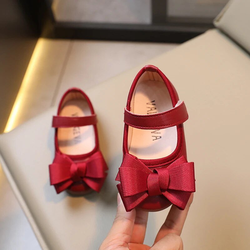 Meiteņu princeses kurpes Bowtie Sweet Elegant ar āķa cilpu ballīte bērniem plakana apavi Rudens Elastīgi 21-30 Pilnīgi piemēroti mazuļu bērnu apavi