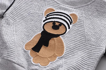 Ανοιξιάτικα φθινοπωρινά ρούχα για μωρά 18 μηνών Cartoon πουλόβερ με λαιμόκοψη μακρυμάνικο με κουκούλες Παντελόνι Παιδικά ρούχα Σετ ρούχων για κορίτσια