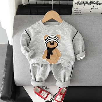 Ανοιξιάτικα φθινοπωρινά ρούχα για μωρά 18 μηνών Cartoon πουλόβερ με λαιμόκοψη μακρυμάνικο με κουκούλες Παντελόνι Παιδικά ρούχα Σετ ρούχων για κορίτσια